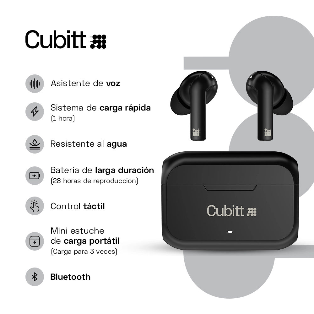 Audífonos Cubitt Wireless Earbuds Gen2 #color_obsidian black