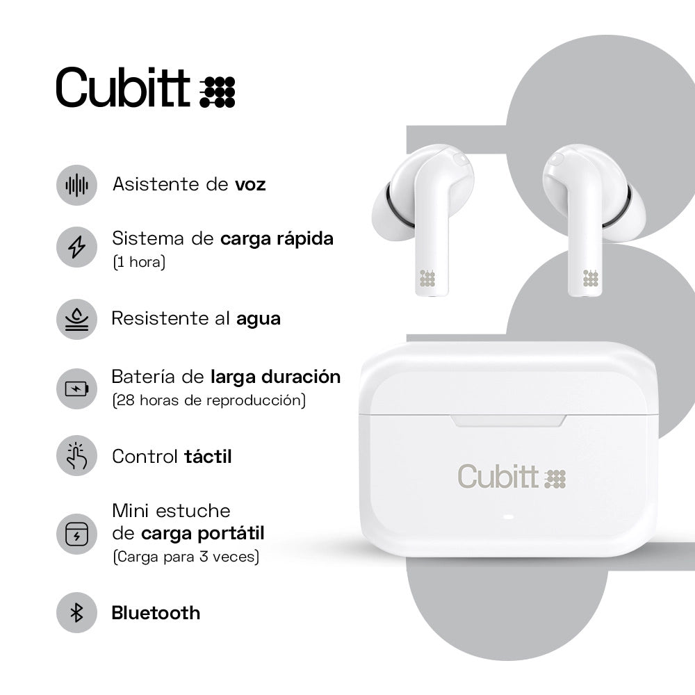 Audífonos Cubitt Wireless Earbuds Gen2 #color_snow white