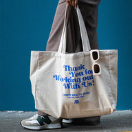 Bolso Cubitt Tote Bag #color_'thank you' white & blue