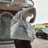 Bolso Cubitt Tote Bag #color_'thank you' white & blue